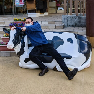 Christian and cow